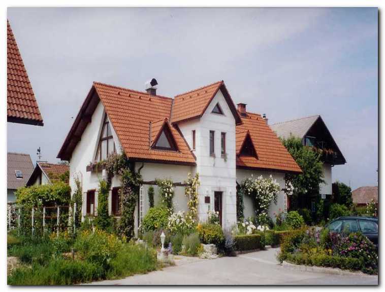 Pogled na hi�o in vrt z glavne ceste.