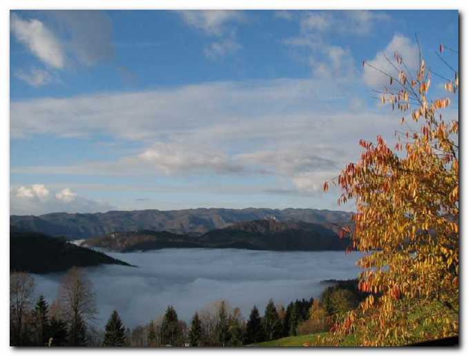 Idrijska dolina v megli